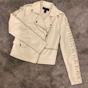 Beige/ cream leather jacket